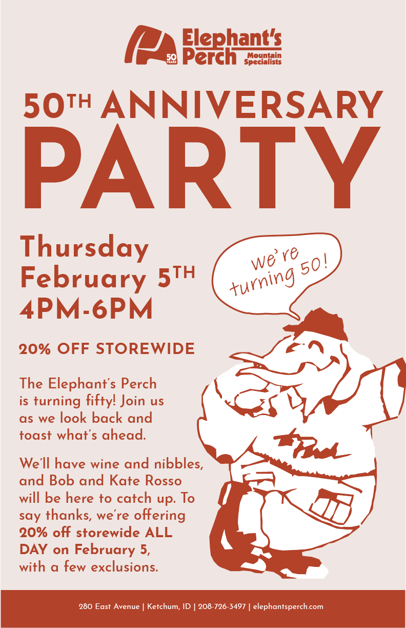 Perch 50th Anniversary Party Thursday, February 5 4pm to 6pm At The Elephant’s Perch